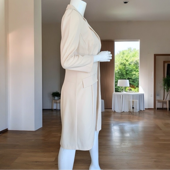 B DARLIN CREAM FORMAL SINGLE BREASTED LONG COAT. JUNIORS SIZE 7/8 - Picture 4 of 8